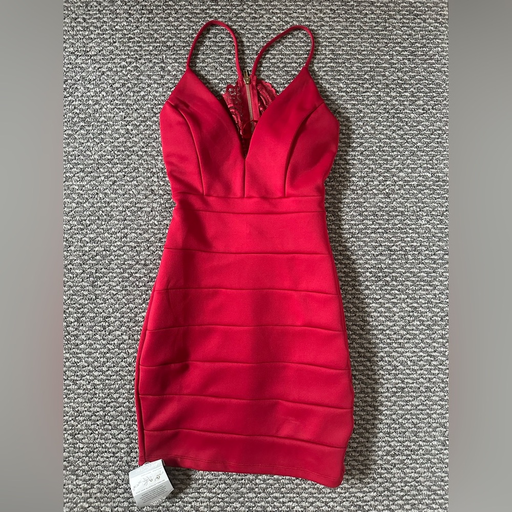 Me Château Deep Rouge Bodycon Dress